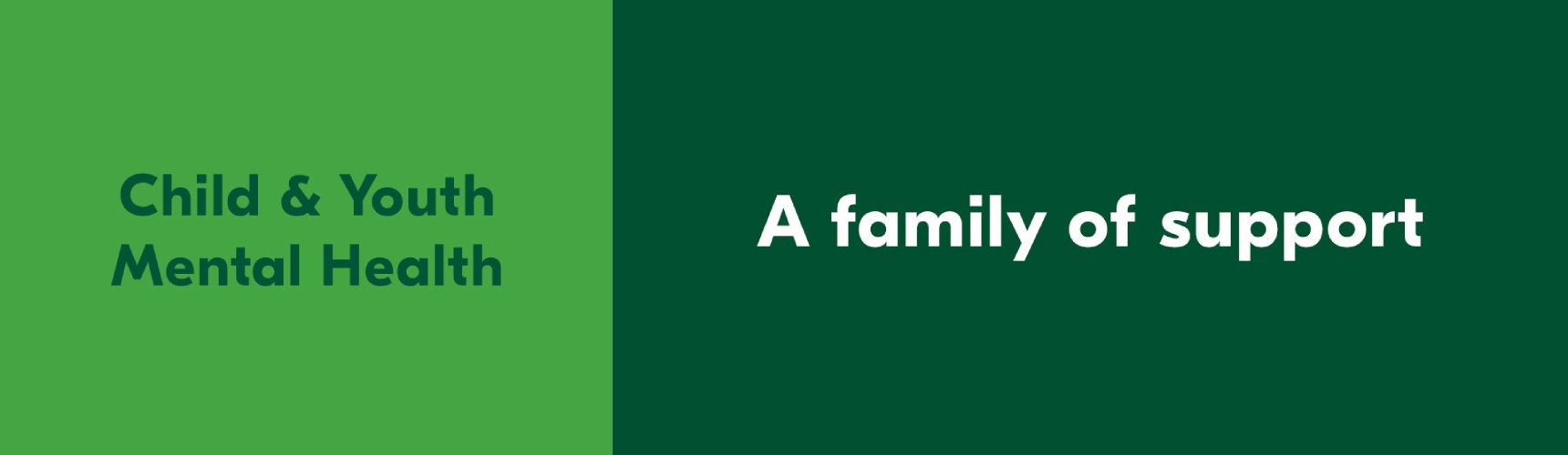 text reading 'child and youth mental health' alongside ' a family of support'